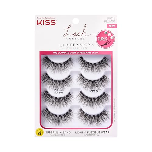 Kiss Lash Couture Luxtensions False Eyelashes, 4 Pairs, 14mm