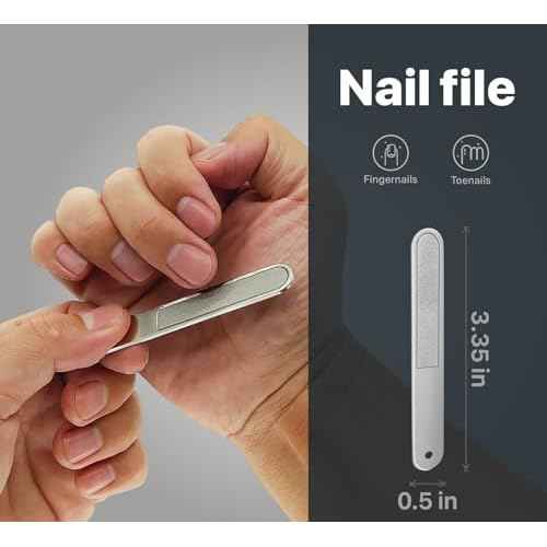 Konovo 5-Piece Nail Clippers Set, Stainless Steel Manicure Set, Travel Nail Grooming Kit for Men & Women, Toenail & Fingernail Clippers