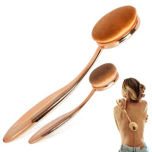 Self-Tan Applicator - Self Tanner Brush for Back - Body and Face Kabuki Brush for Fake Tan, Lotion, Makeup, and Sunscreen, Back Applicator for Sunless Tanner and cream