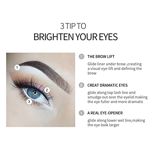 White Eyeliner Pencils Set, 12 Pack Waterproof Eye Brightener