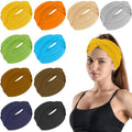 10PCS Extra Wide Vintage Boho Headbands for Women - Non-Slip Yoga & Gym Hair Accessories