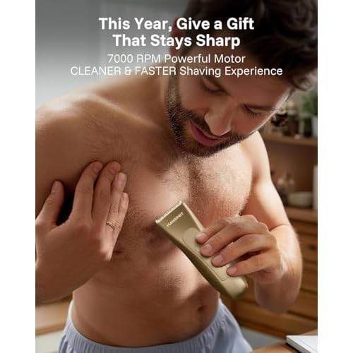 MANSPOT Manscape Hair Finishing Trimmer for Men, Men's Shaverand Razor (Gold) Valentine's Day Gifts for Him Perfect for Husband Boyfriend, Birthday Gifts for Friends Dad and All Men