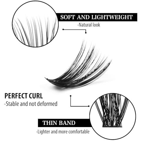MUSELASH Lash Clusters Kit - 530pcs 8-16mm Wispy Extensions