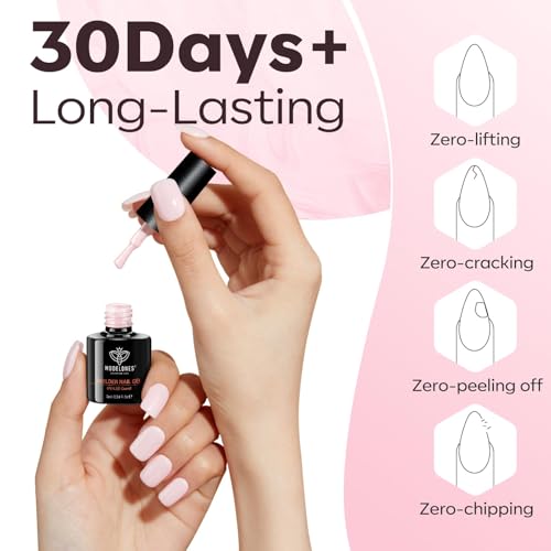 Modelones Builder Gel Nail Polish Set - 6 Nude Pink Colors