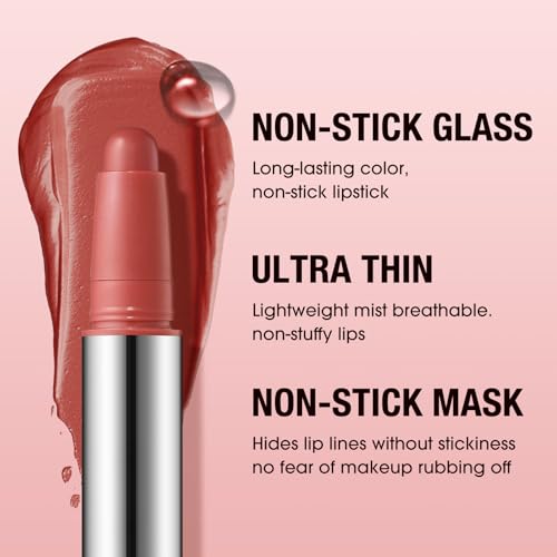 Erinde Tomato Coral Red Matte Lipstick Crayon, Waterproof Long Lasting Lip Liner Pencil for Women, High Pigment Creamy Velvet Neutral Lipstick, Vegan & Cruelty-Free, 05