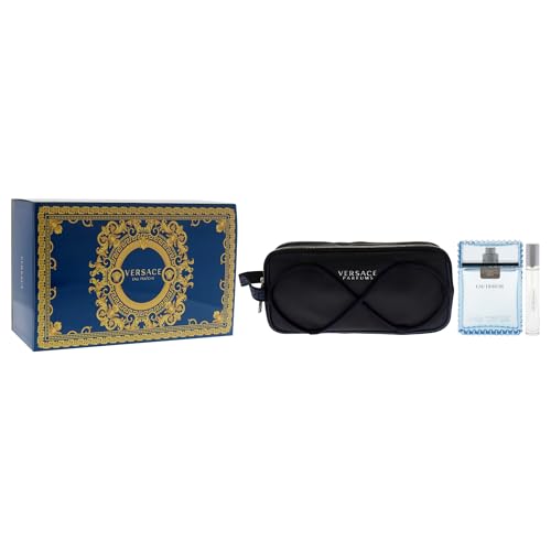 Versace Man Eau Fraiche 3-Piece Gift Set - 3.4 oz EDT, Travel Spray & Bag