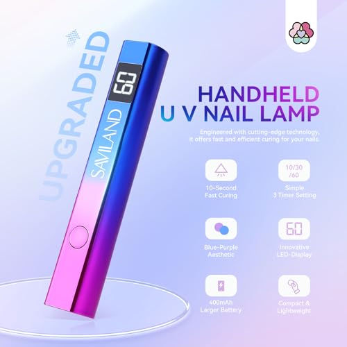 SAVILAND 12W UV LED Nail Lamp – Portable Gel Nail Dryer