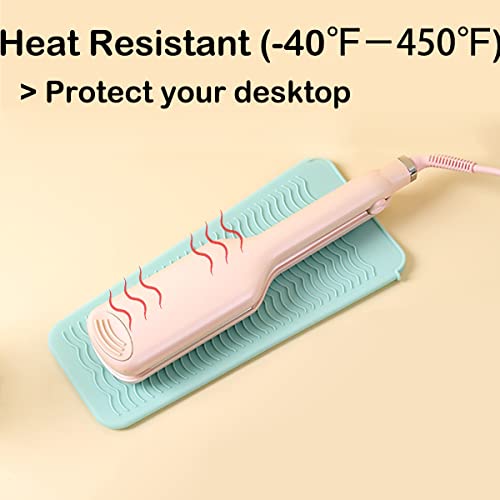 Heat Resistant Silicone Mat for Curling Iron & Flat Iron, 11x5in