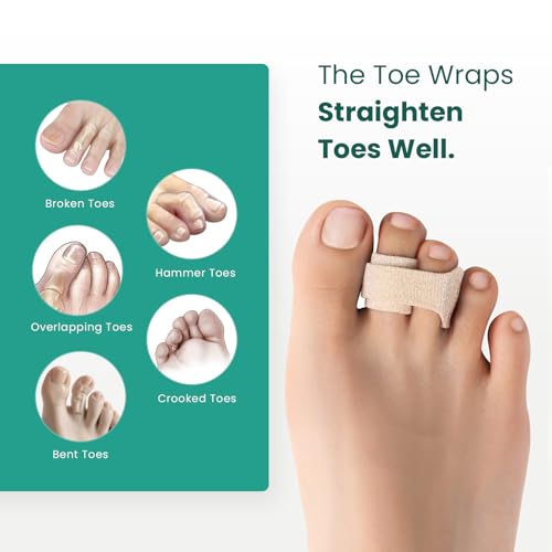 Hammer Toe Straightener Wraps - 8 Pack Toe Splints (Large)