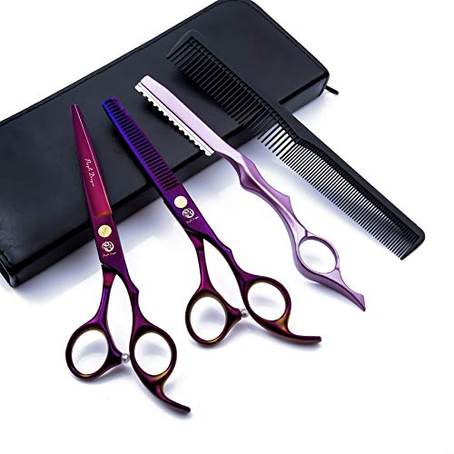 Purple Dragon 6.0" Hair Cutting Scissors Set with Razor
