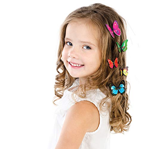 Boao 36 Pieces Butterfly Hair Clips Baby Girl Toddler Halloween Butterfly Clips Colorful Butterfly Barrettes 3D Wedding Hair Clips for Bridal Women Party Favors(Blue, Pink, Purple, Yellow, Green, Red)