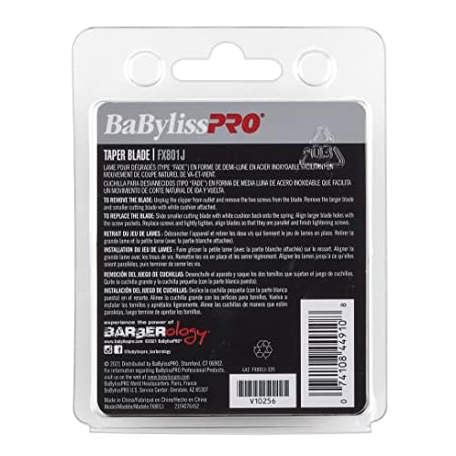 BaBylissPRO Replacement Taper Clipper Blades for FX870, FX825, FX673 Clippers and most 2-hole blade systems