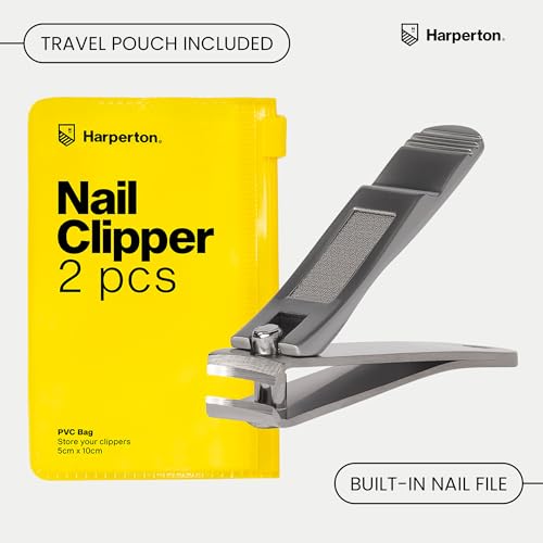 Harperton Nail Clippers Set - 2 Pack Stainless Steel with File