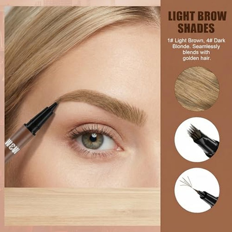 4D Double-Ended Eyebrow Pen - Waterproof Brow Tint in Dark Brown