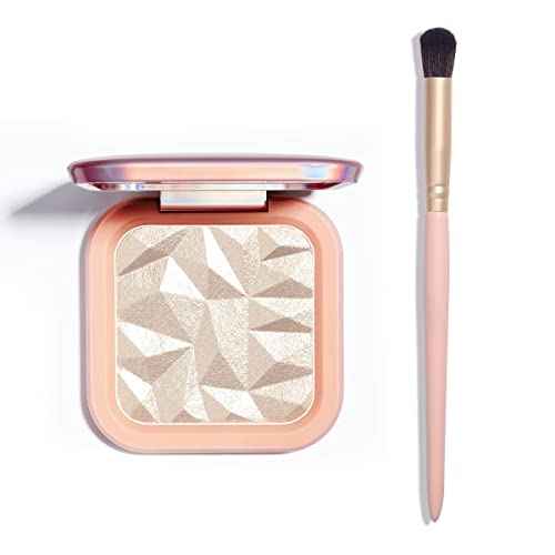 ELESSY Highlighter Makeup Palette,Face Glitter illuminator Palette,Natural Sparkling Finish Highlighter Powder,High Glossy Shimmer Smooth Baked Powder,Lasting Shining Highlighter Palette -SUN GLOW