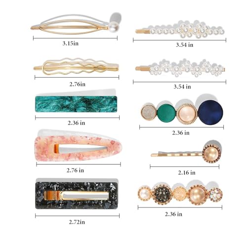 Mehayi 20 PCS Macaron Pearl Hair Clips Set - Stylish Barrettes & Bobby Pins