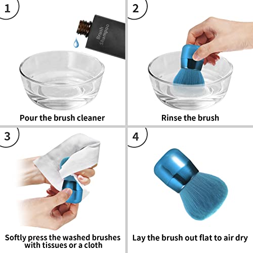 Vaincre Soft Nail Art Dust Powder Remover Brush for Acrylic & Makeup, Blue