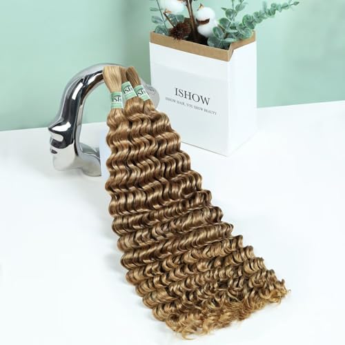 ISHOW 20 Inch Virgin Human Hair Deep Wave Bulk - Honey Blonde