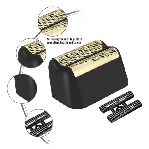 2 Pack Professional 5 Star Series Finale Shaver Replacement Foil and Cutter Bar Assembly Compatible With Wahl Shaver Foil 7031-100, 7043-100 Super Close Shaving Replacement Heads£¬(Black)