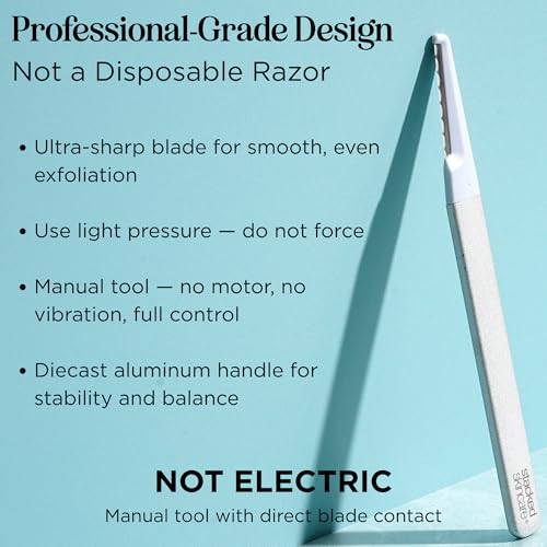 StackedSkincare Reusable Dermaplaning Exfoliation Tool with Metal Handle