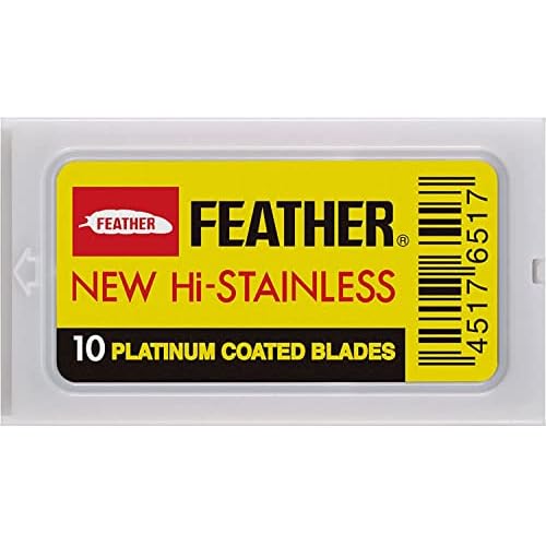 Feather 10 Razor Blades New Hi-Stainless Double Edge