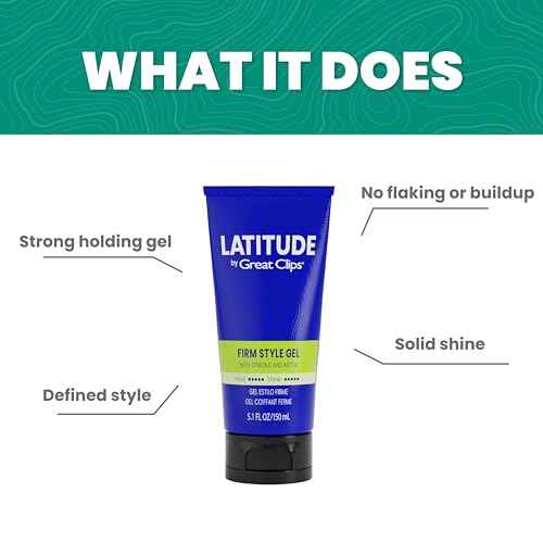 GREAT CLIPS LATITUDE Firm Style Gel | Hair Gel for Men | High Hold + High Shine | 5.1oz