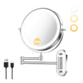 Tubbede 8 Inch Wall Mounted Makeup Mirror with 1X/30X Magnification & Rechargeable 4000mAh Battery