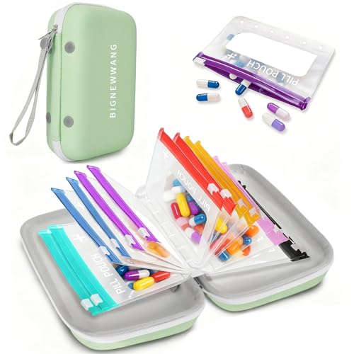 Extra Large Weekly Pill Organizer with 14 Coded Pouches