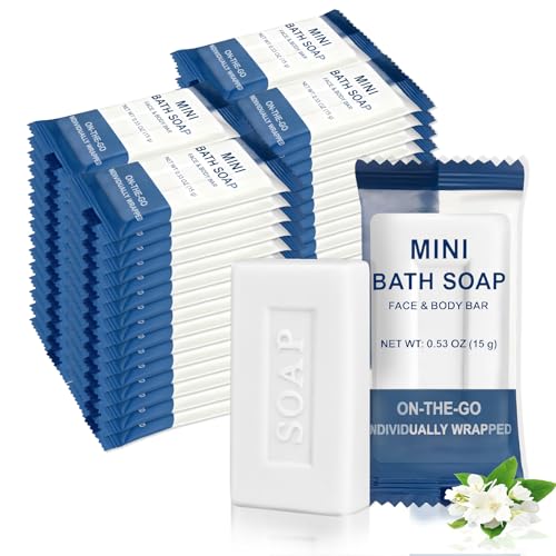 Mini Travel Size Bar Soap in Bulk - Pack of 200,Individually Wrapped 15 g/0.53 oz Disposable Small Hotel Hand Face & Body Soap for Guests,Homeless,Charity,Church,Shelter,Nursing Home