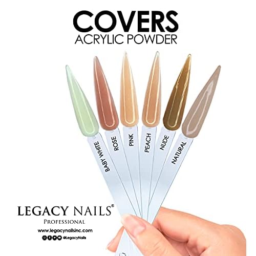 Legacy Nails Professional Cover Acrylic Powder, 8 ounces - Ideal For French Nail Art, Create Nail Art, Nail Extension That Provide a Healthy, Natural Look To Nails (NATURAL)
