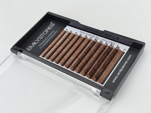 Brown Lash Extensions 0.05mm - Mixed 8-14mm Lengths