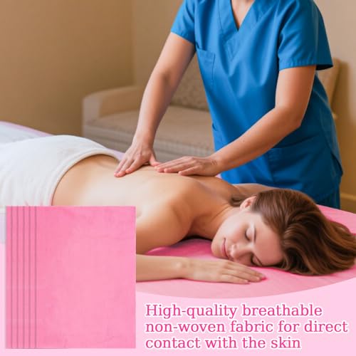 MAQIHAN 18PCS Disposable Massage Table Sheets 31x70" Pink Waterproof