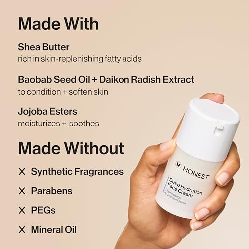 Honest Beauty Deep Hydration Face Cream + Vegan Nightly Retinyl Serum Bundle | Exfoliate + Hydrate | Gentle for Sensitive Skin | 1.7 fl oz, 1 fl oz