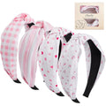 Knotted Headbands for Women, Pink Non-Slip Hair Bands 4-Pack