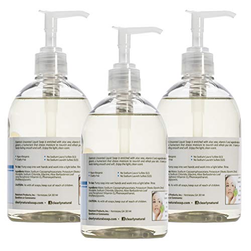 Essentials by Clearly Natural Glycerin Liquid Hand Soap, Unscented, 12-Fluid Ounce, Pack of 3