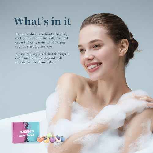 Bath Bombs for Women Mom Kids, 12 PCS Handmade Natural, Spa Relaxing Birthday Gift Set for Her/Him, Women, Girls, Wife, Mother