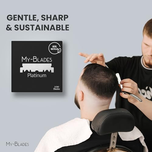 My-Blades¢ç Platinum Single-Edge Blades, Ice-Hardened Stainless Steel, Ideal for Sensitive Skin, 100ct.