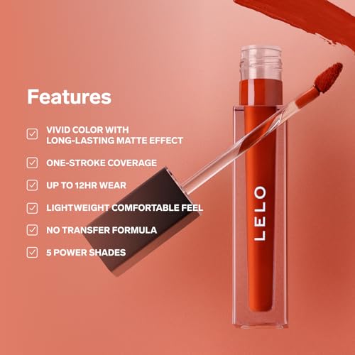 LELO MAKEUP - LIQUID Lipstick - Long Lasting Matte Liquid Lipstick, Kiss Proof Long Lasting Lipstick, Long Wear Lipstick - 07 HORIZONTAL TANGO