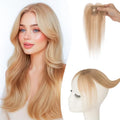 TESSHAIR 100% Remy Human Hair Bangs Clip - 4x6 Side Bangs #27 Dark Blonde