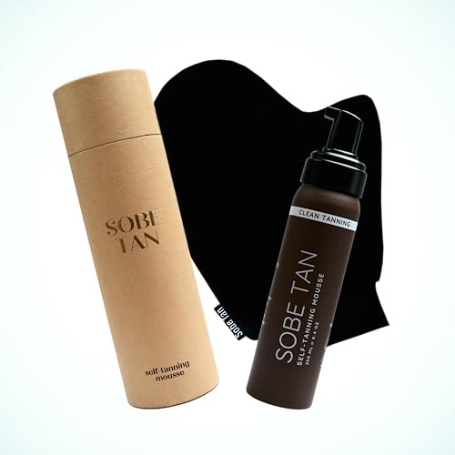 Self-Tanner | Clean, Natural, Streak-Free Caramel Tan | Only 7 Ingredients - No Nasties | With a Natural Caramel Color Guide for Flawless Application | The Cleanest Mousse on the Market