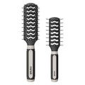 Conair Hair Brush Set - Black, 1 Full-Size & 1 Mid-Size Vented Brushes, Grip & Lift, Travel Ready