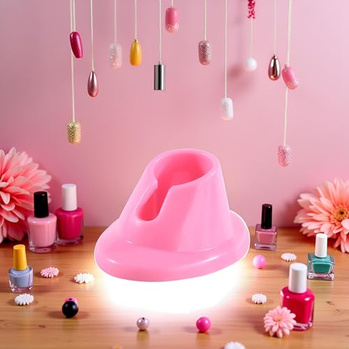 Pink Soft Rubber Nail Polish Bottle Holder Stand