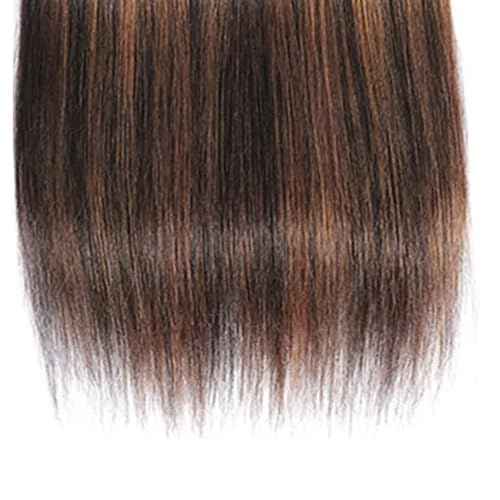 P1B30 Bundles Ombre Brown Straight Human Ahir Bundle Fb30 Highlight Hair Extensions Two Tone Black Mixed With Color 30 Brown 3 Bundles 16 18 20 Inch 300G