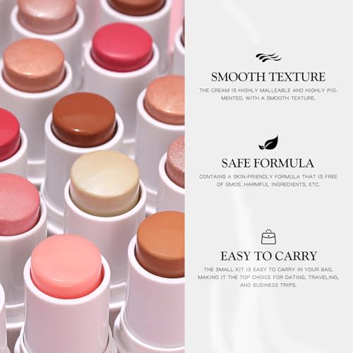 Bayfree 3-Piece Cream Contour Stick Set with Blush, Bronzer & Highlighter