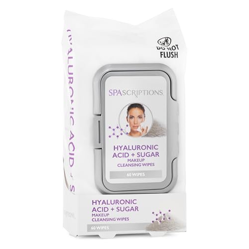 SpaScriptions Hyaluronic Acid Cleansing Wipes 60ct - Makeup Remover
