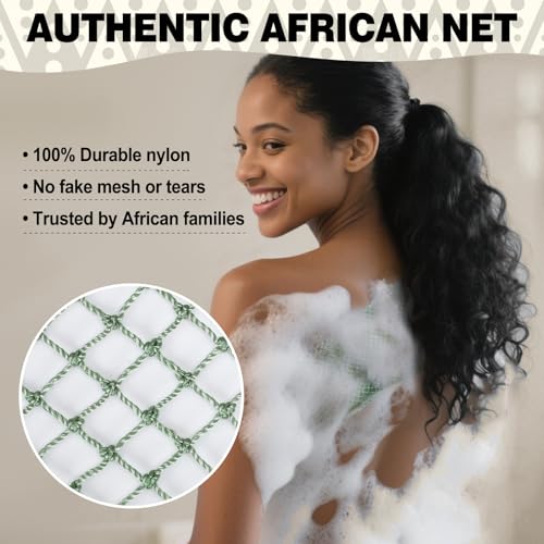 African Net Sponge 4-Pack - 42 Inch Exfoliating Bath Sponges