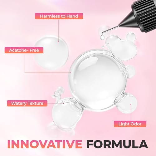 UNA GELLA Press On Nail Glue Remover - Gentle Non-Acetone Kit (20ml, 2 Pack)