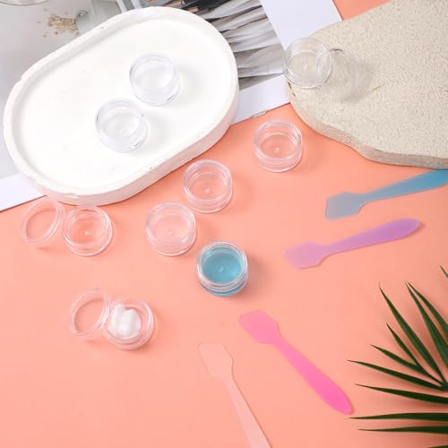 10 Pcs 5g Leak-Proof Travel Containers with Lids & Spatulas