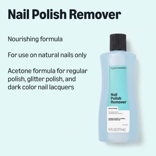 Amazon Essentials Nourishing Nail Polish Remover with Panthenol & Vitamin E - 6 Fl Oz