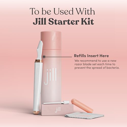 Jill Dermaplane Razor Refills for Women ? 8 Single-Use Face Razor Blades for Facial Hair Removal & Exfoliation ? Fits Jill V1 Dermaplaner Only (Not Compatible with V2 Kit)